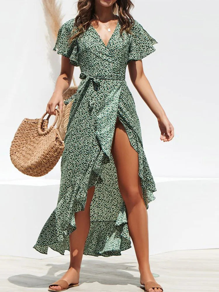 Robe longue en mousseline de soie pour femmes