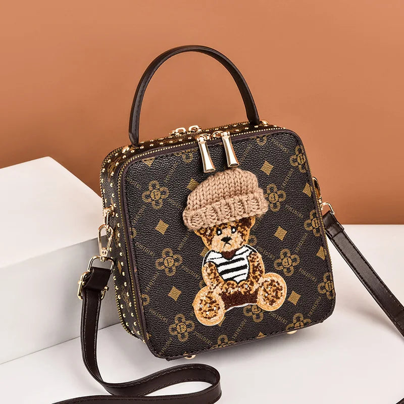 Sac à bandoulière carré tendance style urbain pour femmes