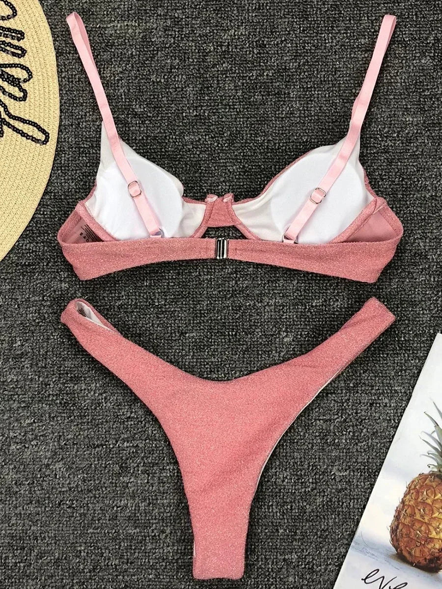 Maillot de bain deux pièces à armatures pour femmes