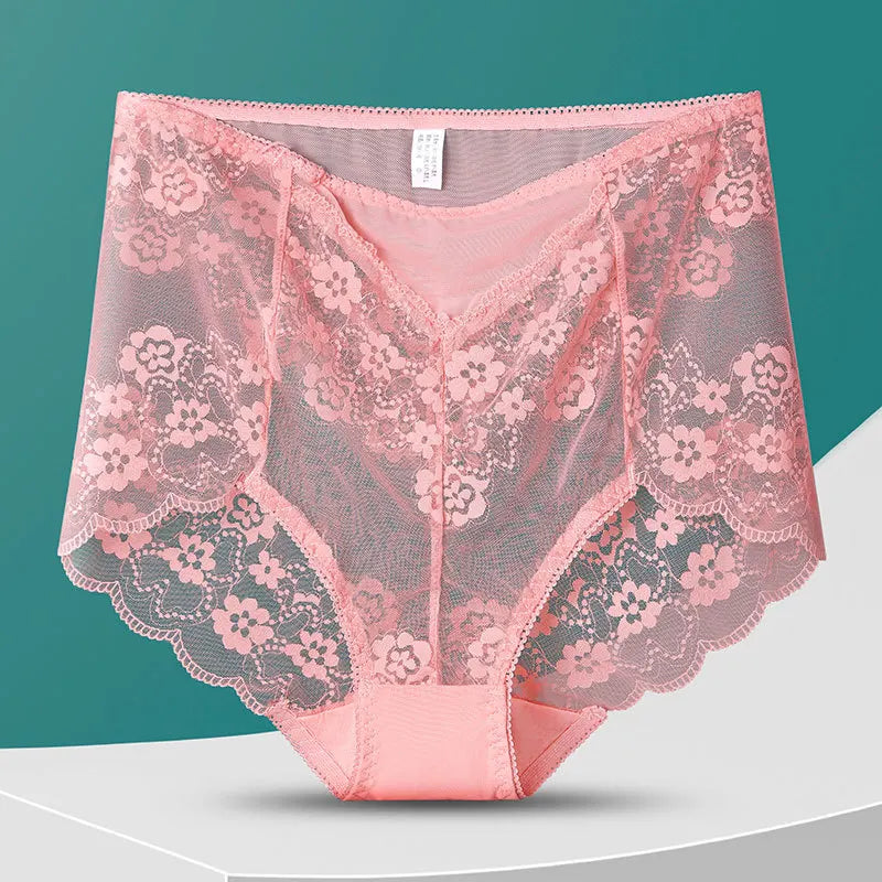 Culotte sexy en dentelle ajourée à fleurs pour femmes