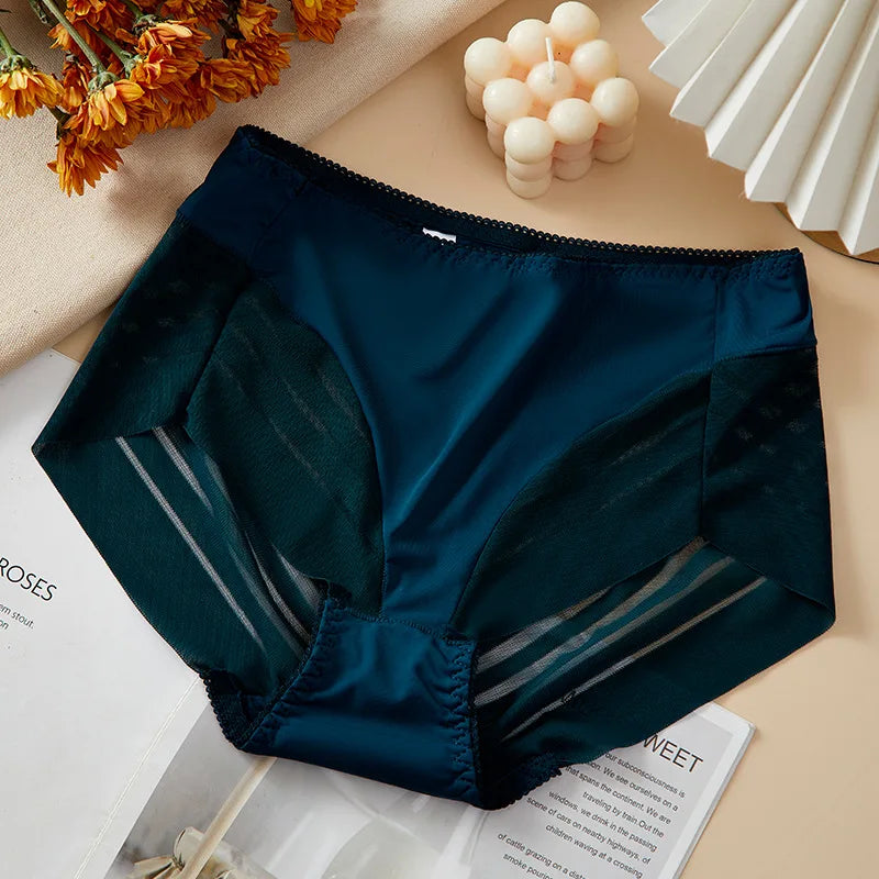 Culotte en dentelle taille haute sans couture pour femmes
