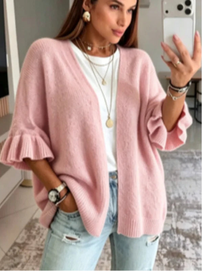 Cardigan Léger Femme – Maille Douce et Volants