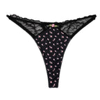 String à imprimé floral, avec nœud en dentelle pour femmes