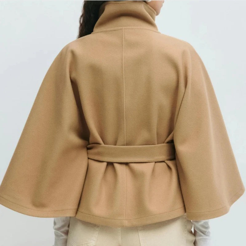 Manteau à col montant à lacets pour femmes