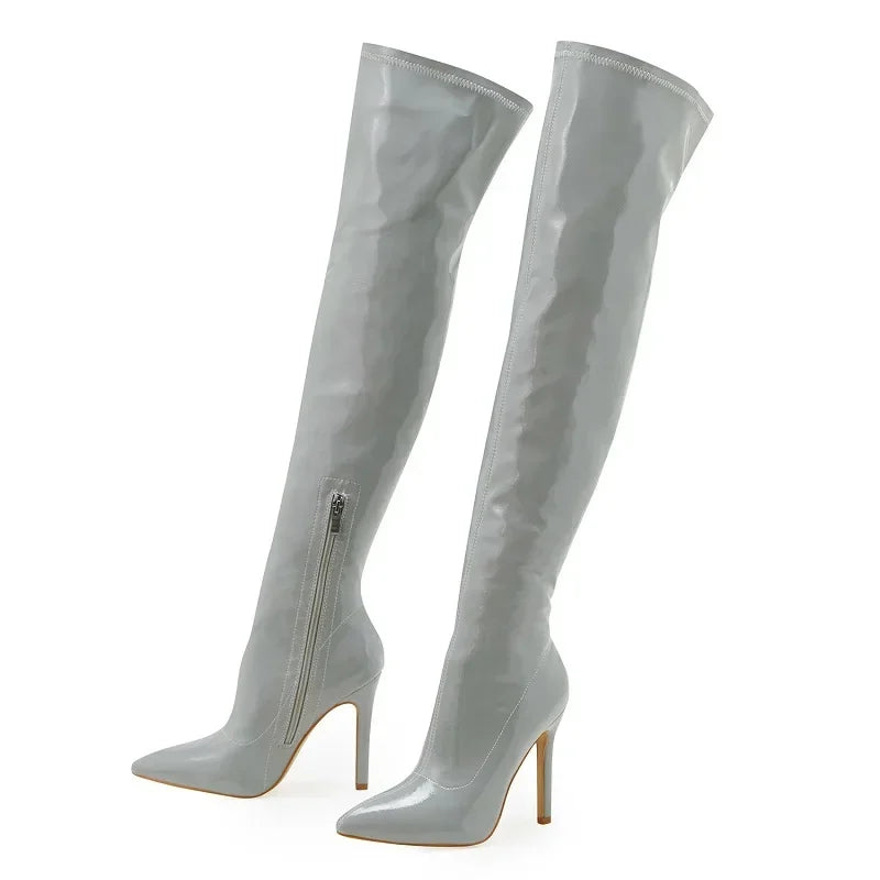 Bottes hautes à talons aiguilles sexy pour femmes