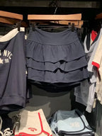 Mini jupes à volants bleu marine pour femmes