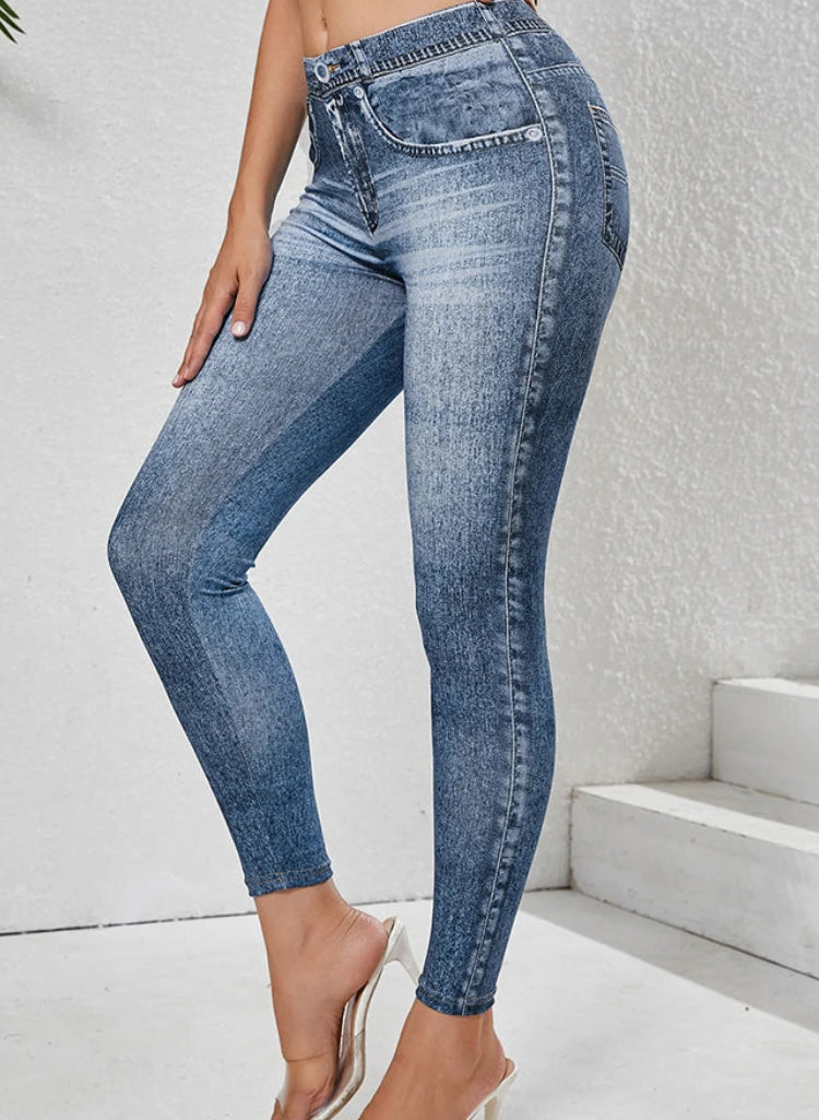 Leggings rétro non en jean pour femmes