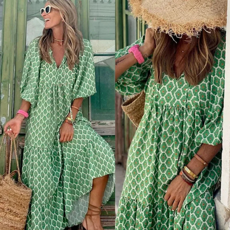 Robe longue à volants pour femmes