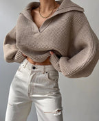 Pull court en tricot vintage pour femmes