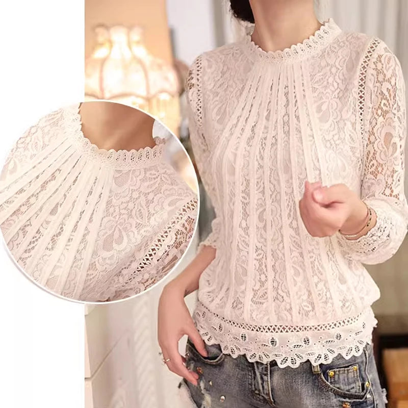 Chemise en mousseline de soie brodée pour femmes