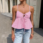 Camisole à bretelles spaghetti rayée pour femmes