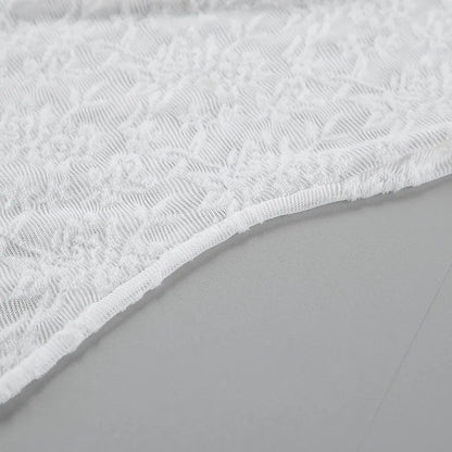 Chemisier Blanc en Dentelle Transparente Femme