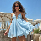 Robe mini sexy dos nu pour femmes