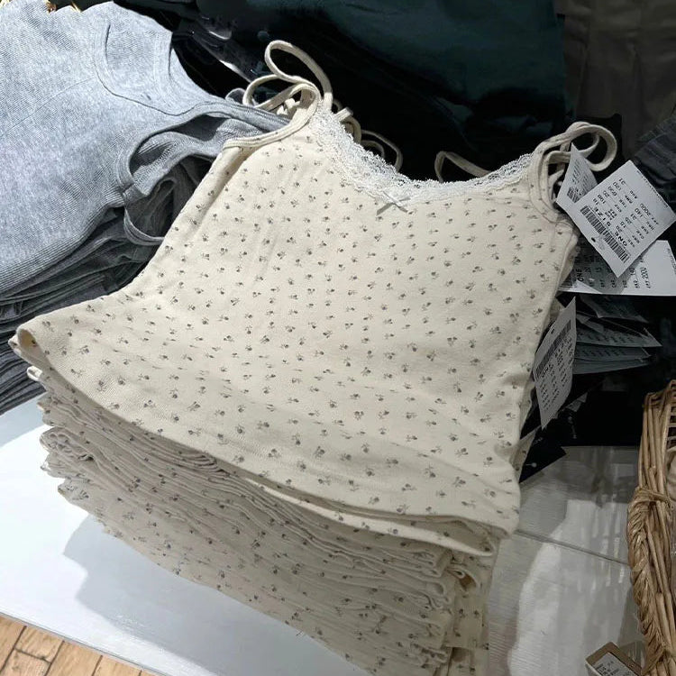 Top en dentelle de coton pour femmes