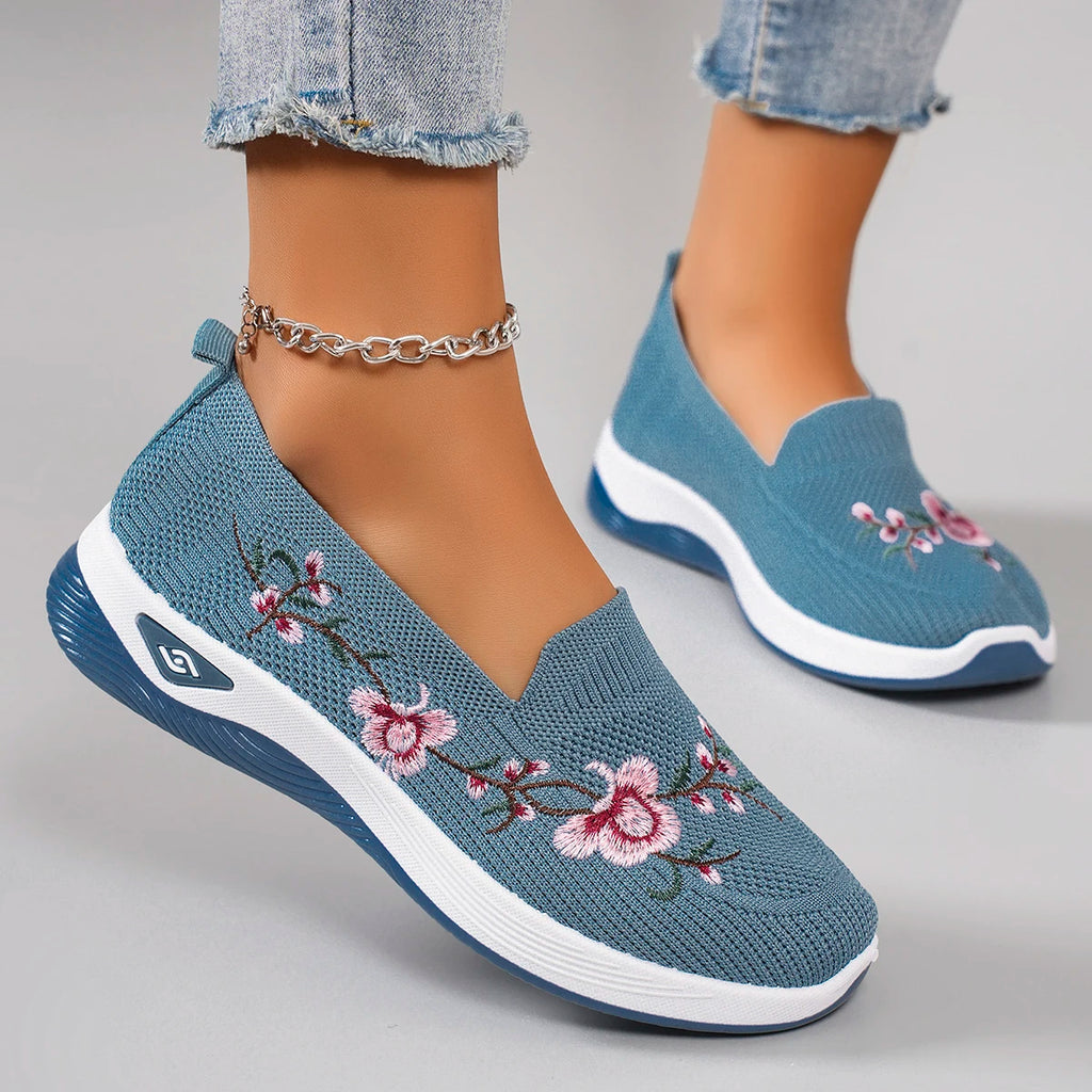 Chaussures plates d'été en maille respirante pour femmes