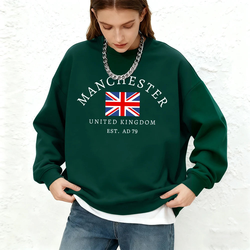 Sweat-shirt à capuche à col ras du cou pour femmes