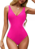 Maillot de bain une pièce à col en V profond pour femmes