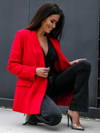 Manteau à manches longues et col croisé pour femmes
