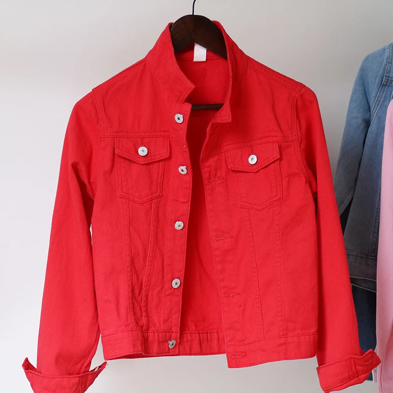 Veste en jean courte décontractée pour femmes