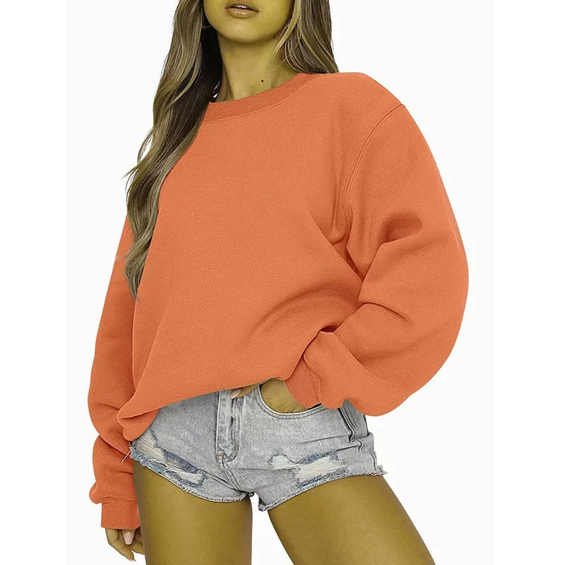 Pull décontracté couleur unie pour femmes