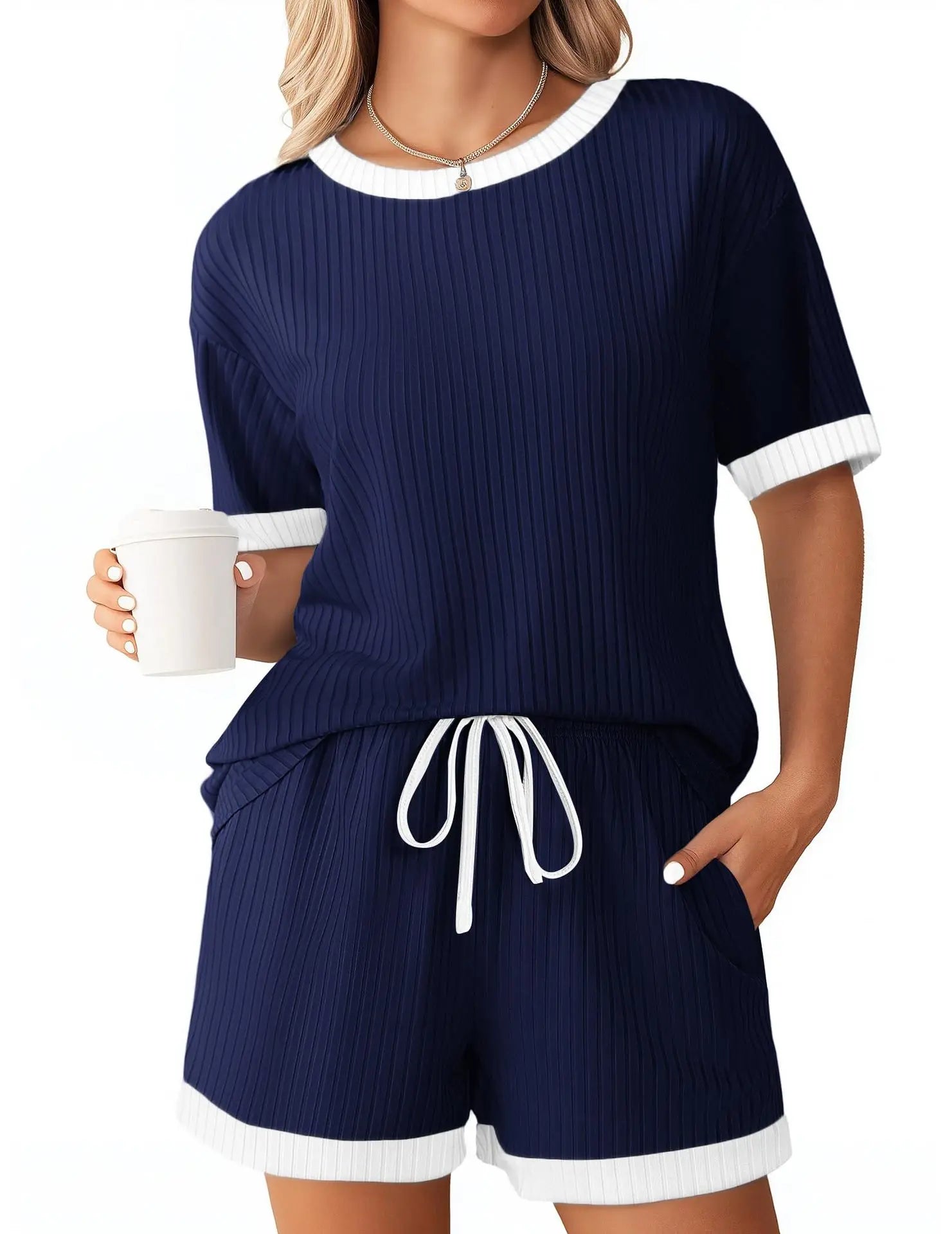 Ensemble short courts décontracté pour femmes