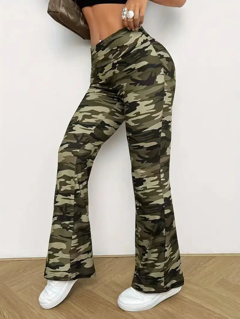 Pantalon taille haute à jambes larges pour femmes