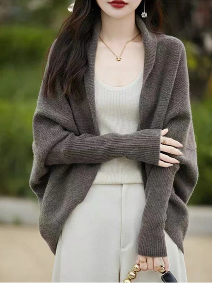Cardigan en Maille Femme – Manches Chauve-Souris Élégantes