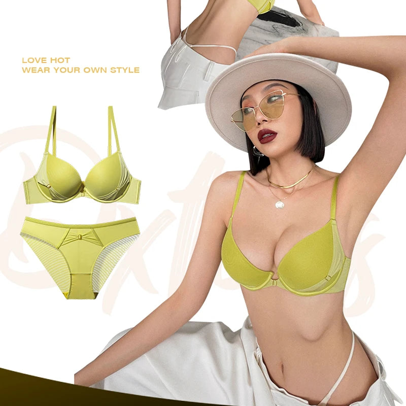 Ensemble soutien-gorge push-up et culotte pour femmes