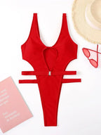 Maillot de bain une pièce, sexy, string, coupe haute pour femmes