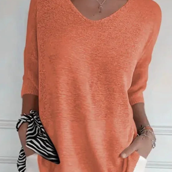 Pull décontracté à col en V pour femmes