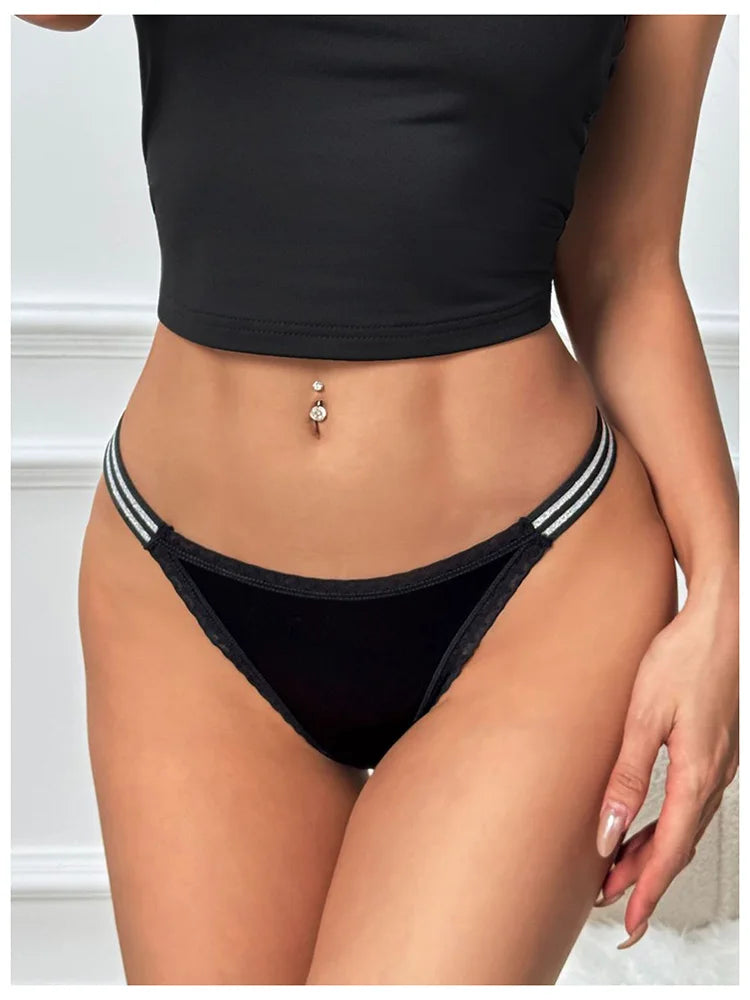 String taille basse en satin pour femmes