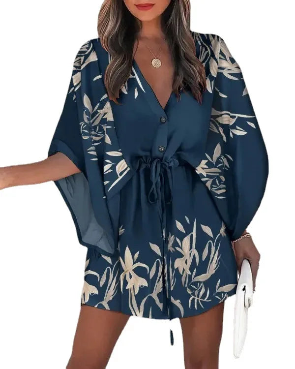 Robe d'été à imprimé floral pour femmes