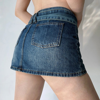 Mini-Jupe en Jean Femme – Taille Basse et Ceinture