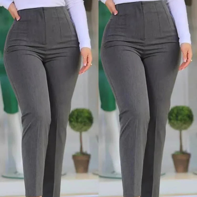 Pantalon plissé à fermeture éclair pour femmes