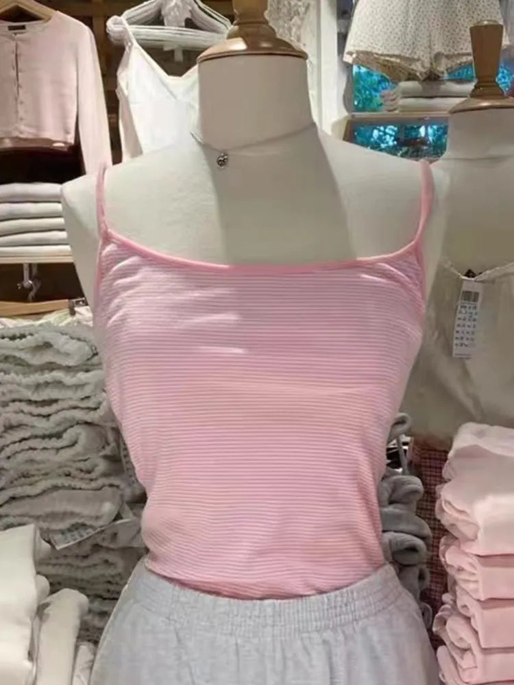 Débardeur rayée rose pour femmes