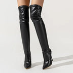 Bottes sexy en cuir PU pour femmes
