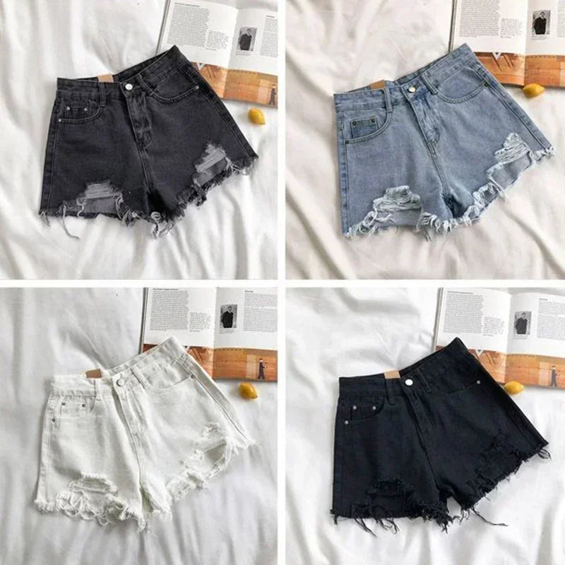 Short en jean court décontracté pour femmes