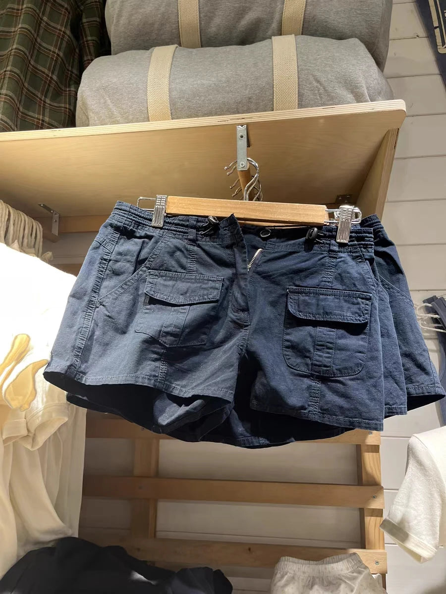Short Cargo vintage à poches solides pour femmes
