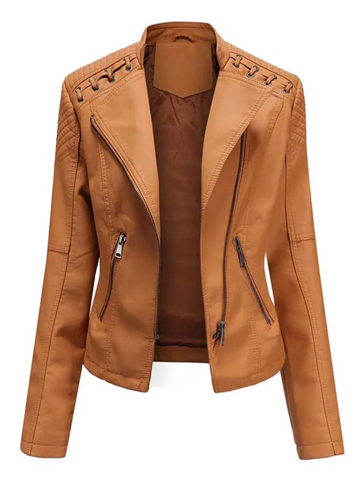 Veste en cuir Slim pour femmes