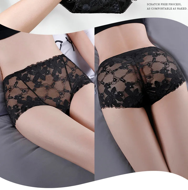 Culotte en dentelle florale pour femmes