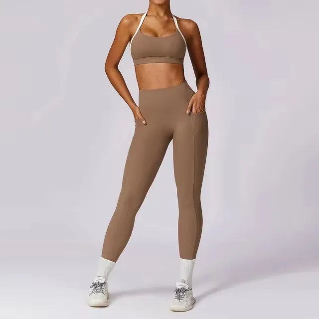 Ensemble 2 pièces soutien-gorge et legging pour femmes