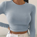 T-Shirt à manches longues et col rond pour femmes