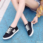 Baskets tendance en toile avec lacets pour femmes