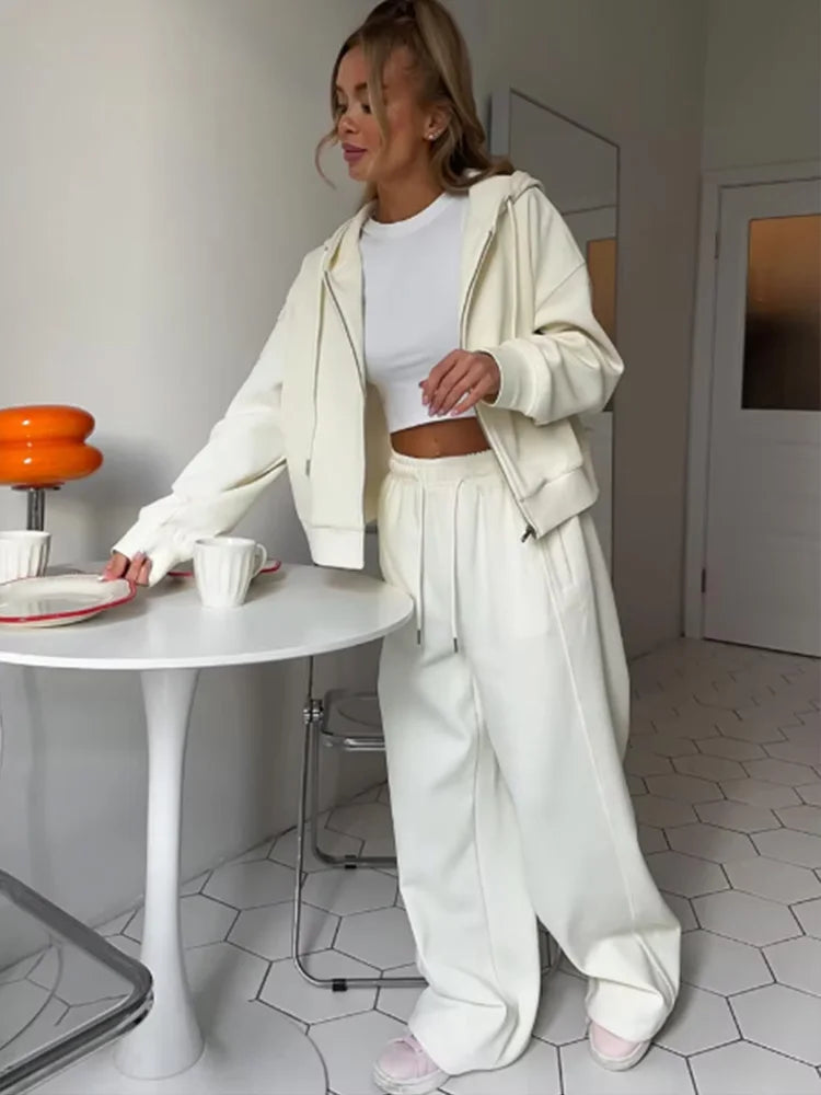 Ensemble de sport à fermeture éclair pour femmes