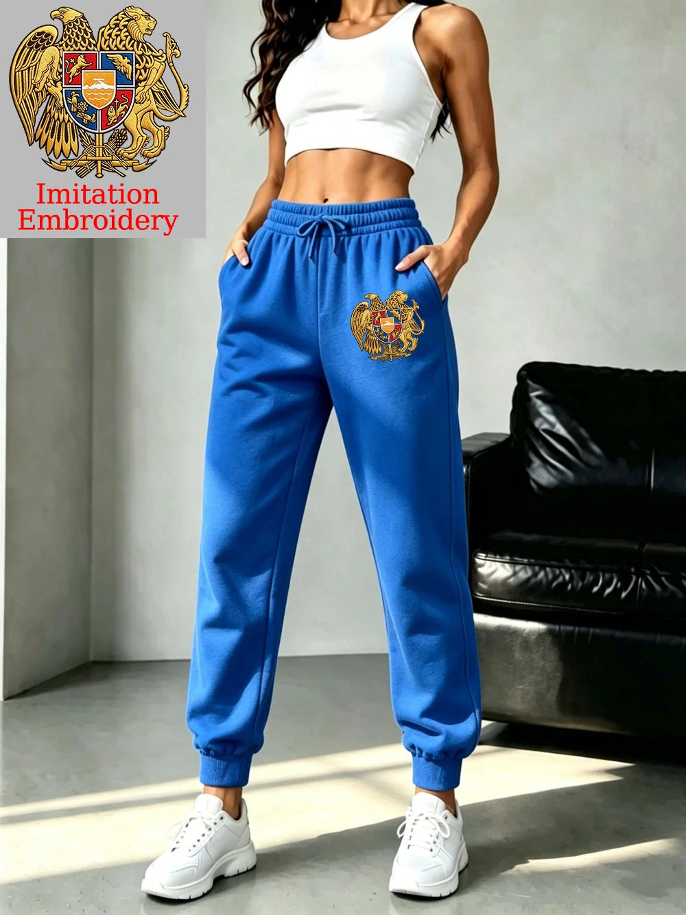 Pantalon de jogging imprimé emblème arménien pour femmes