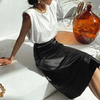 Jupe longue en Satin de soie pour femmes