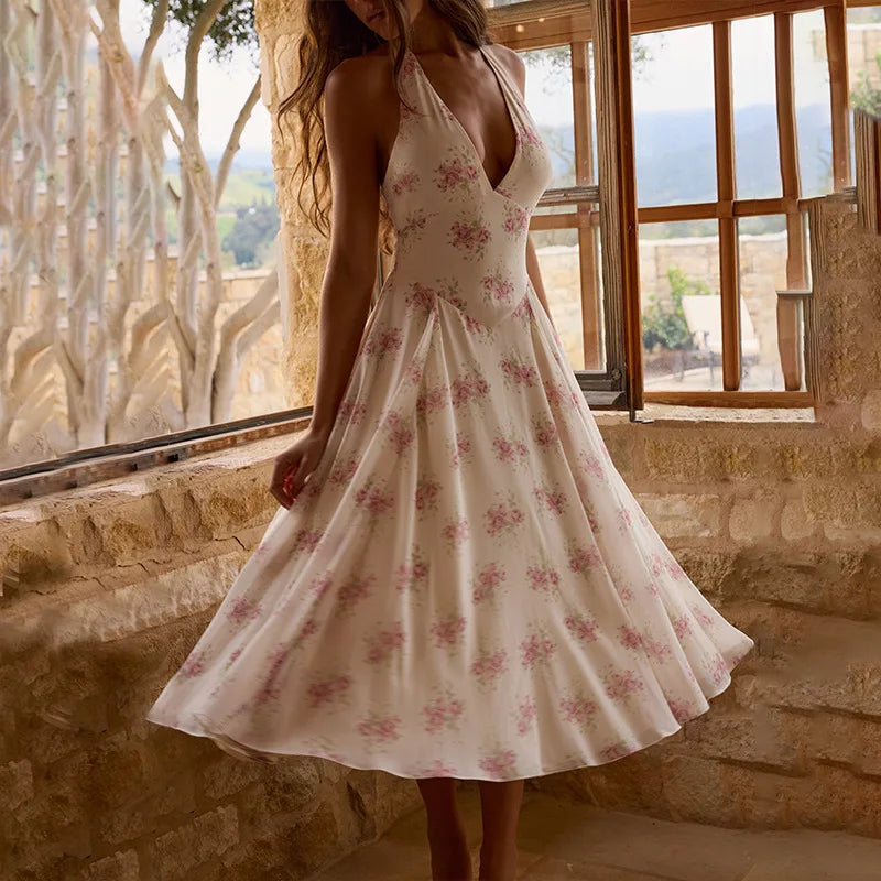 Robe imprimée de fleurs pour femmes