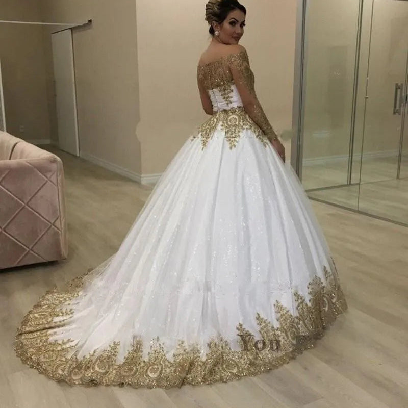 Robe de mariée à manches longues pour femmes