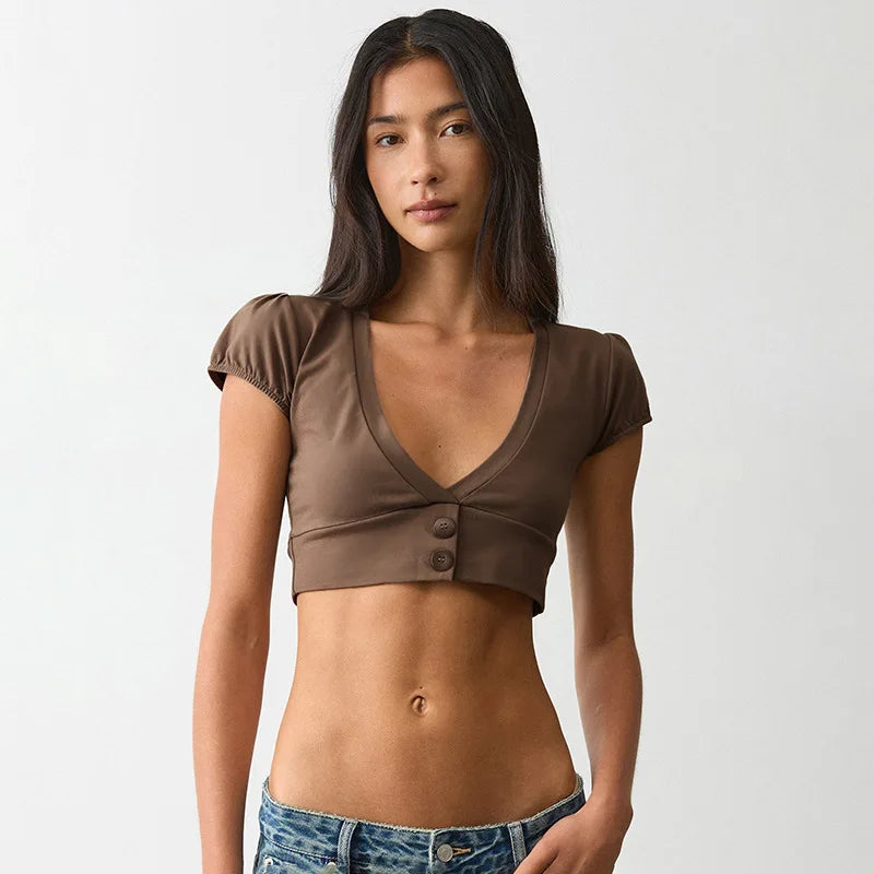 T-shirt court sexy pour femme