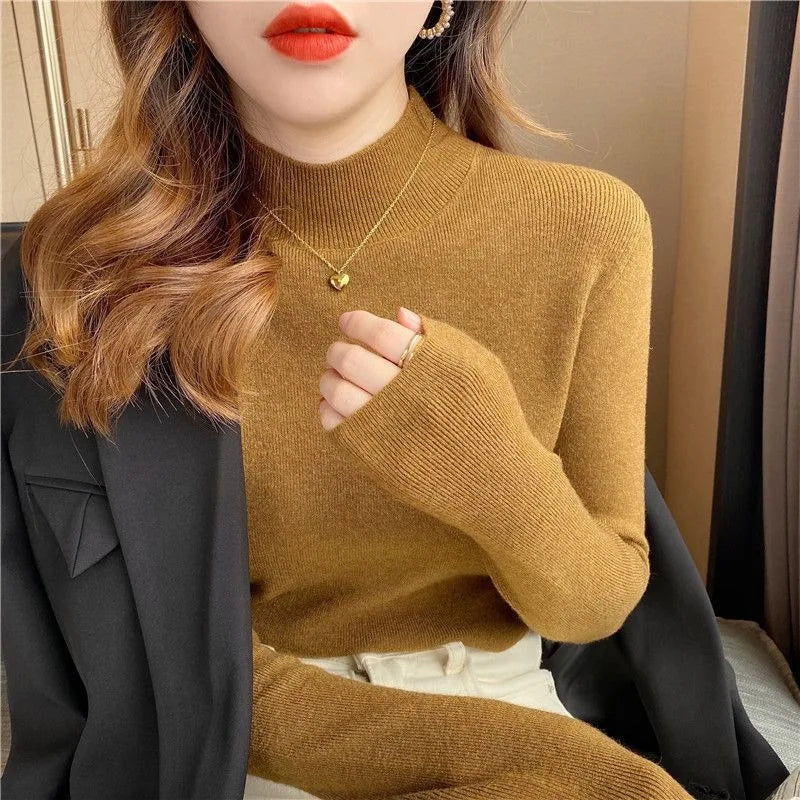 Pull Doux Femme – Maille et Col Semi-Montant